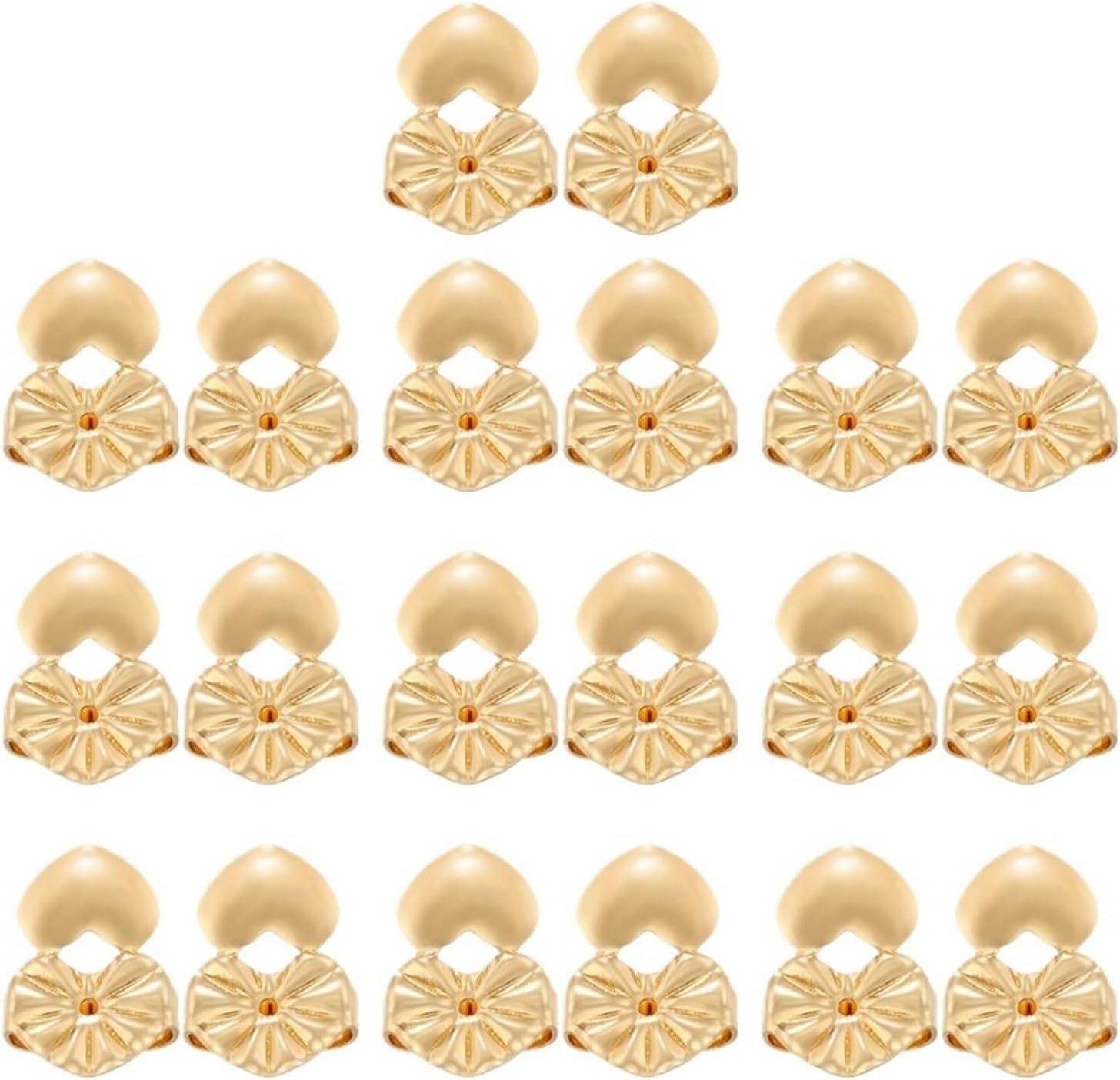 100pcs/set Heart Stud Back Lifters Adjustable Earring Lifts Earring Backs DIY Jewelry Making findings Accessories(Gold Heart)