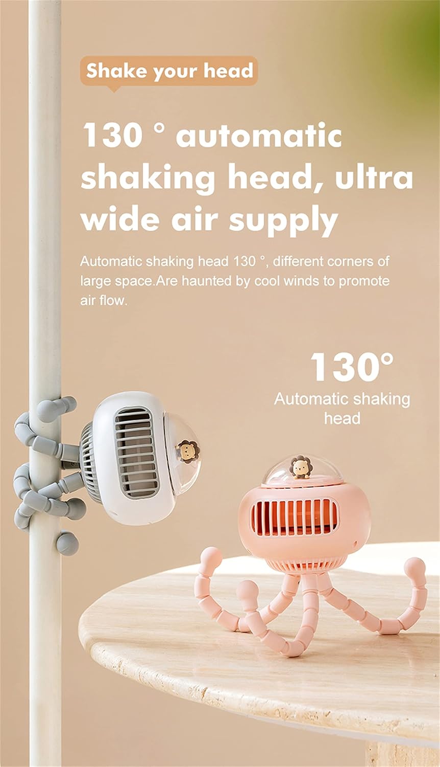 Inghome Mini Stroller Fan Clip-On for Baby Small Portable Fan Rechargeable and Handheld, USB Cooling Fan with 4 Adjustable Speeds and Flexible Tripod for Travel : Baby