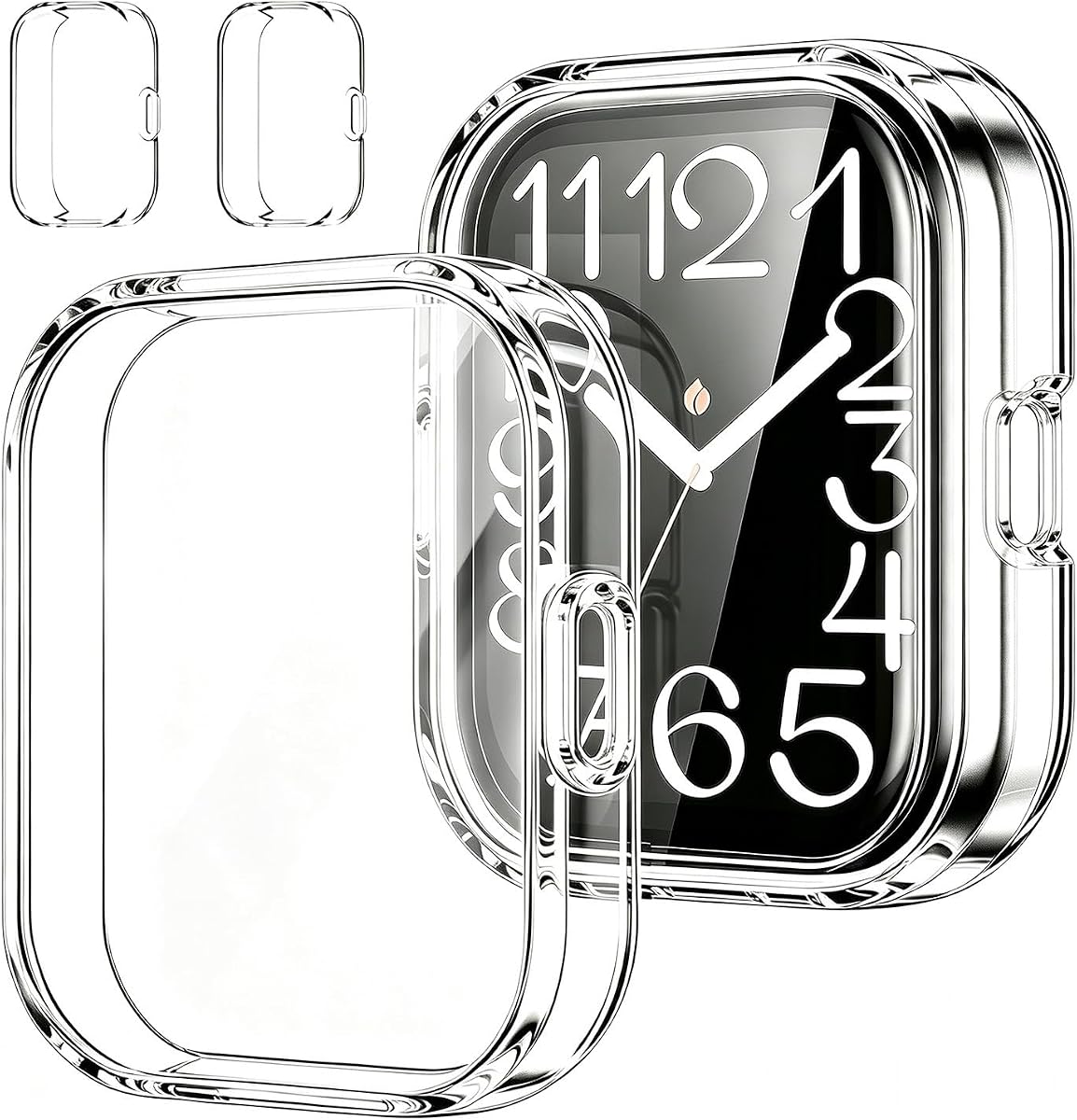 Rc-Z Paquete de 2 Fundas Protectoras de Pantalla para Reloj Inteligente Amazfit Bip 5 Unity, Funda Protectora General Flexible de TPU Suave HD Accesorios de Reemplazo Ultradelgados