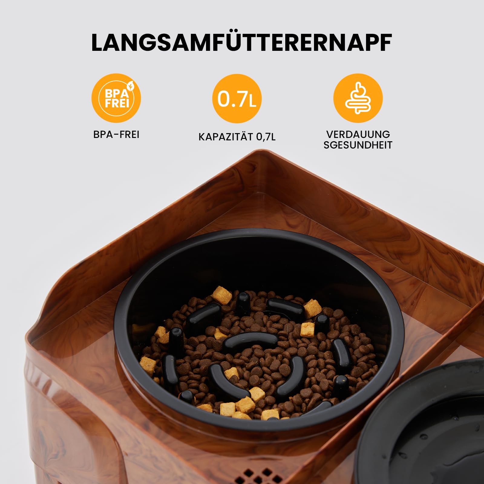 Gardner Pet Erhöhter Hundenapf, 2-in-1 Auslaufsicher, Mittlere Große Hunde | Wassernapf & Langsamfutternapf, Höhenverstellbarer Napfständer, 5 Höhen, Rutschfest