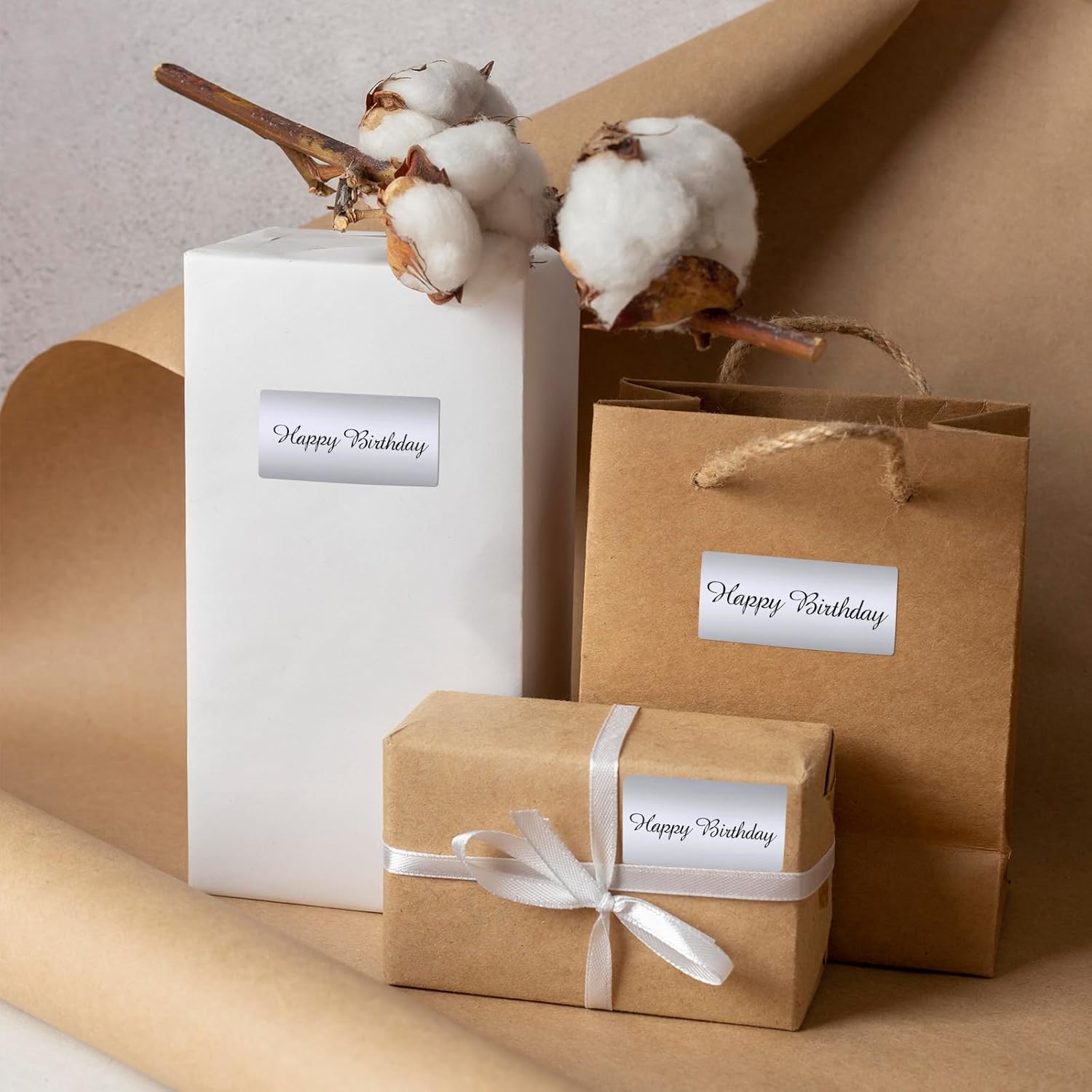 1" x 2" Silver Thermal Label Stickers,Waterproof Thermal Printer Sticker Labels for Gift Wrapping, Self-Adhesive Name Price Tag DIY Custom Logo Design (500 pcs,Silver) - Image 4