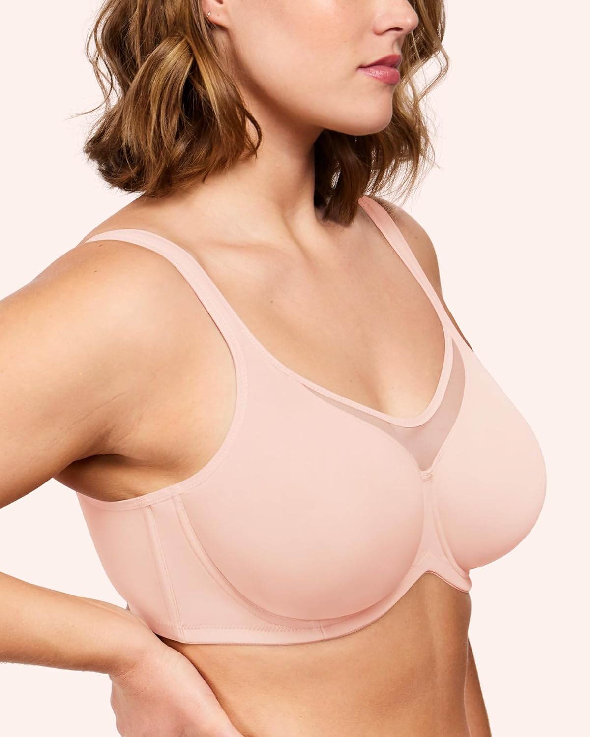 HSIA Minimizer Bras for Women Plus Size, Full Coverage Coolcomfort T Shirt Unlined Bra with Underwire for Heavy Breast - Image 2