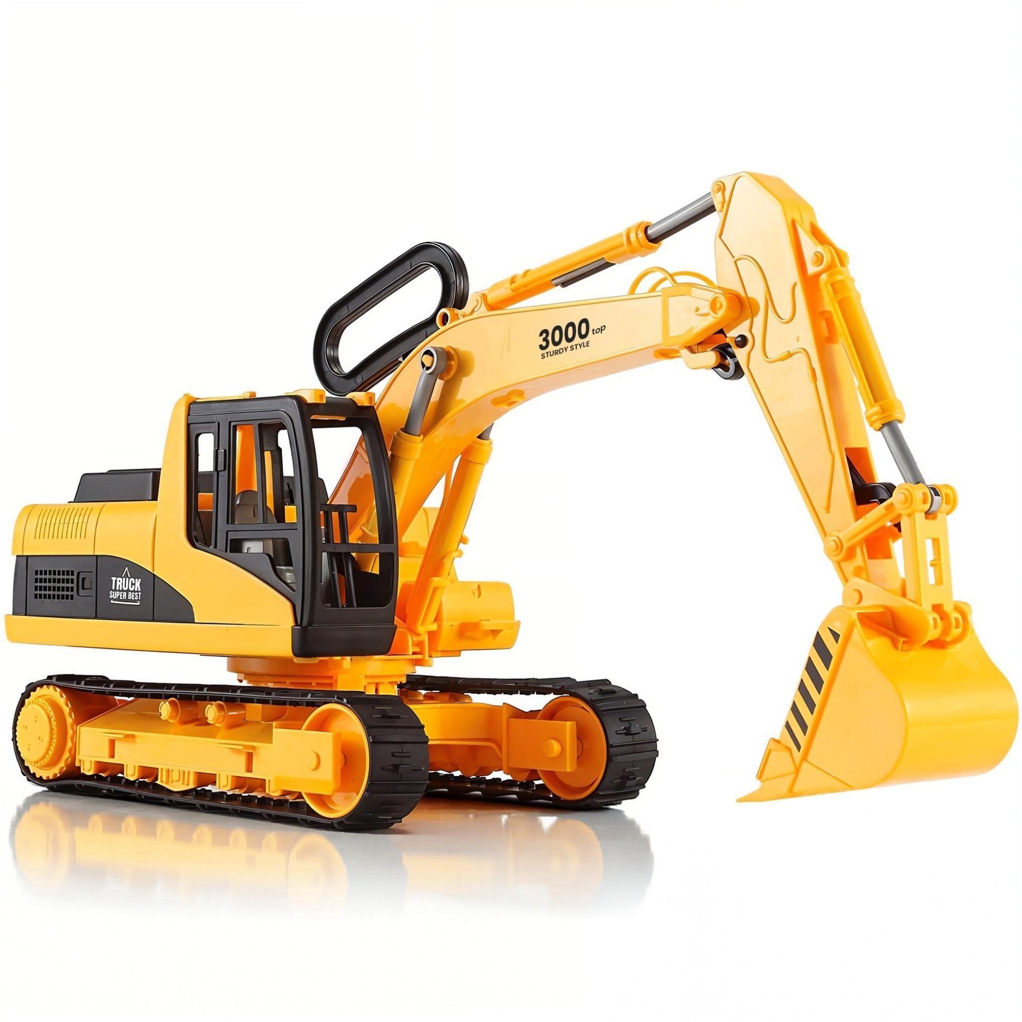 Liberty Imports15" Oversized Construction Truck Toys for Kids – 1:22 Scale Friction Powered Vehicles with Realistic Moving Parts (Excavator)