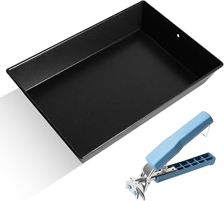 SafBbcue Detroit Style Pizza Pan Hard Anodized Aluminum Deep Dish Non-Stick without BPA, 10x8x2.5 in Pre-Seasoned Square Pizza Pan for Authentic Detroit, Sicilian, and Grandma Style Pizzas