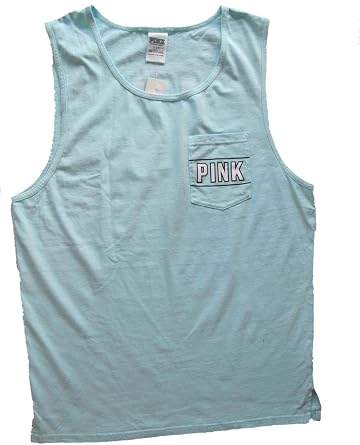 Victoria's Secret Pink High Low Muscle Tank Top Light Blue