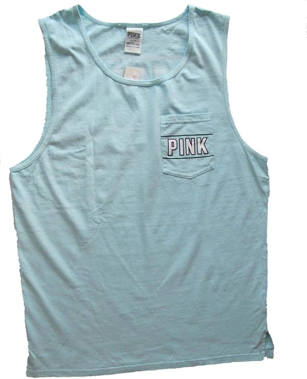 Victoria's Secret Pink High Low Muscle Tank Top Light Blue