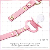 Vista 5 de Littleforbig Juego de chupete y mordaza de cuero con correa ajustable Gen II Rosa