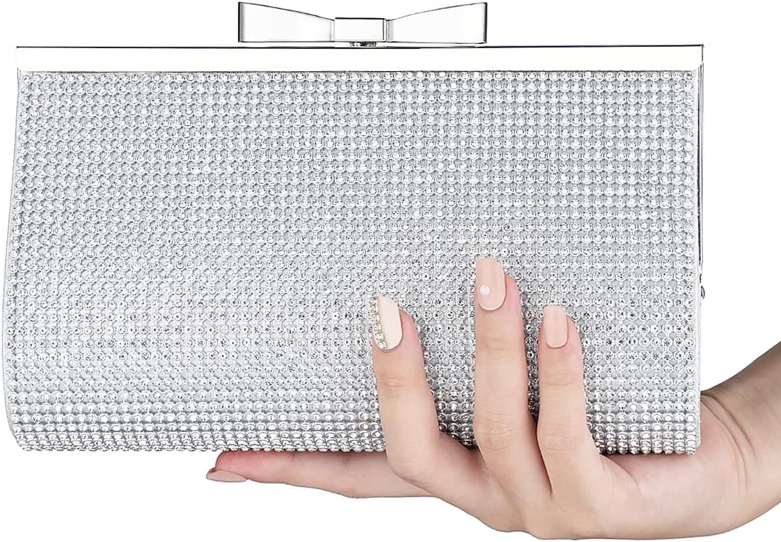 Evening Clutch Bag Cocktail Prom Sparkly Rhinestone Crystal Bride and Bridesmaid Wedding Party Formal Purses for Women - Image 9
