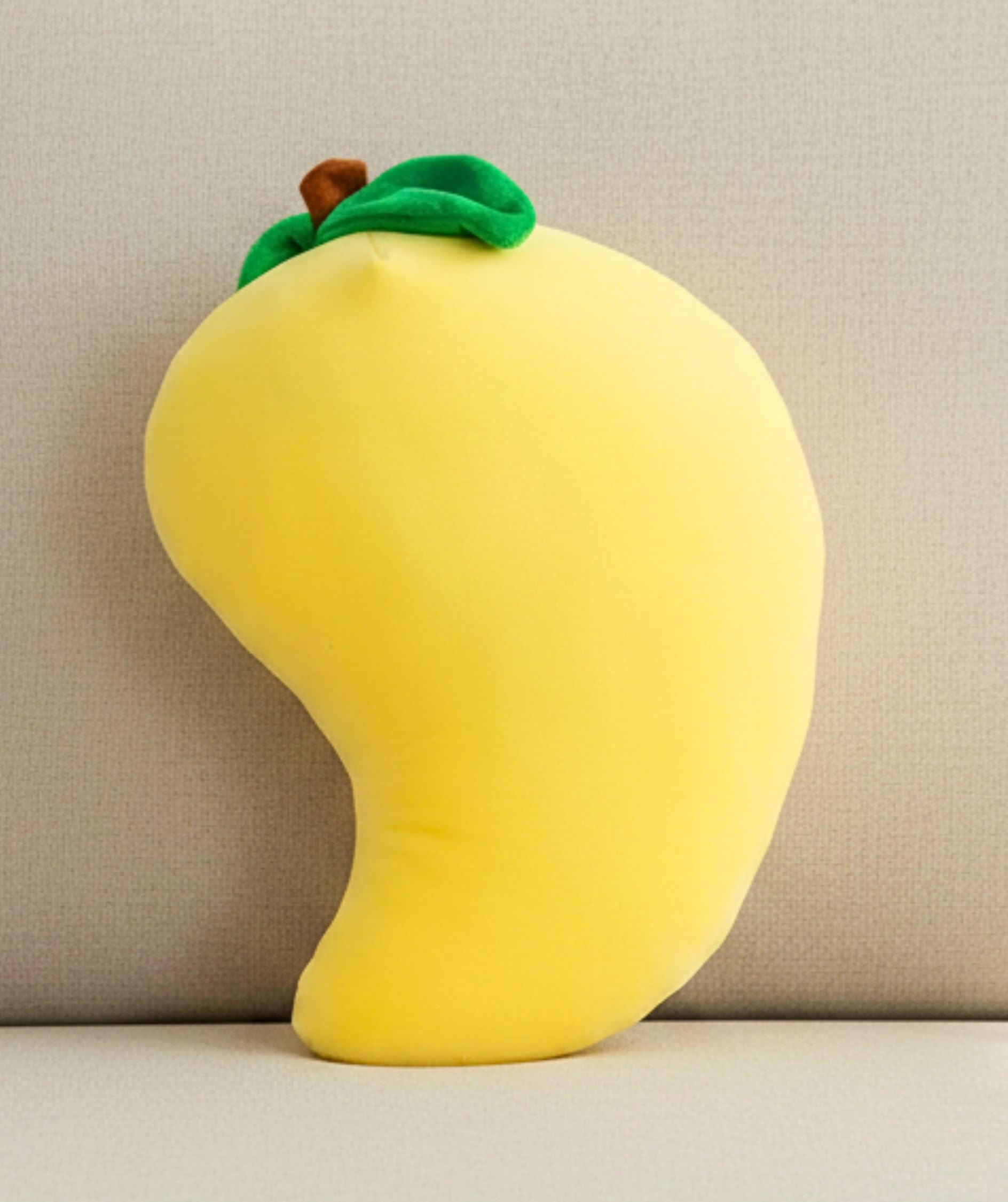 Tickles Mango Shape Soft Plush Cushion Pillow for Kids Boys & Girls Home Decor (Color: Yellow Size: 35x30 cm)-picture-10