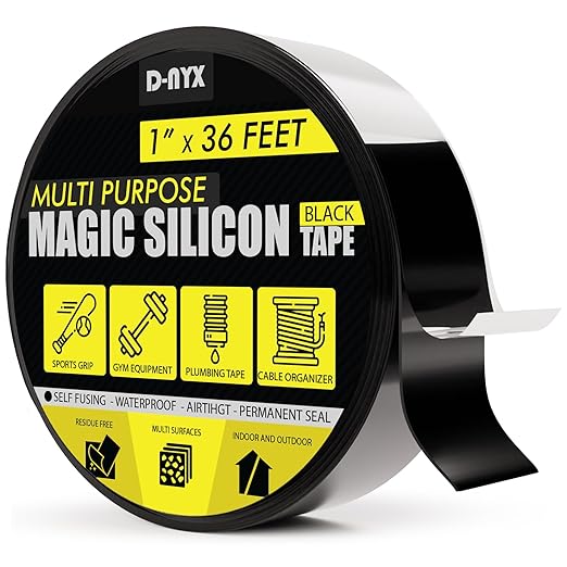 Magic Self Fusion Grip Tape - Silicone Rubber Wrap for Pull Up Bars, Barbells, Dumbbells, Sports and Gym Equipment, and Tools, Baseball Bat Grip Tape