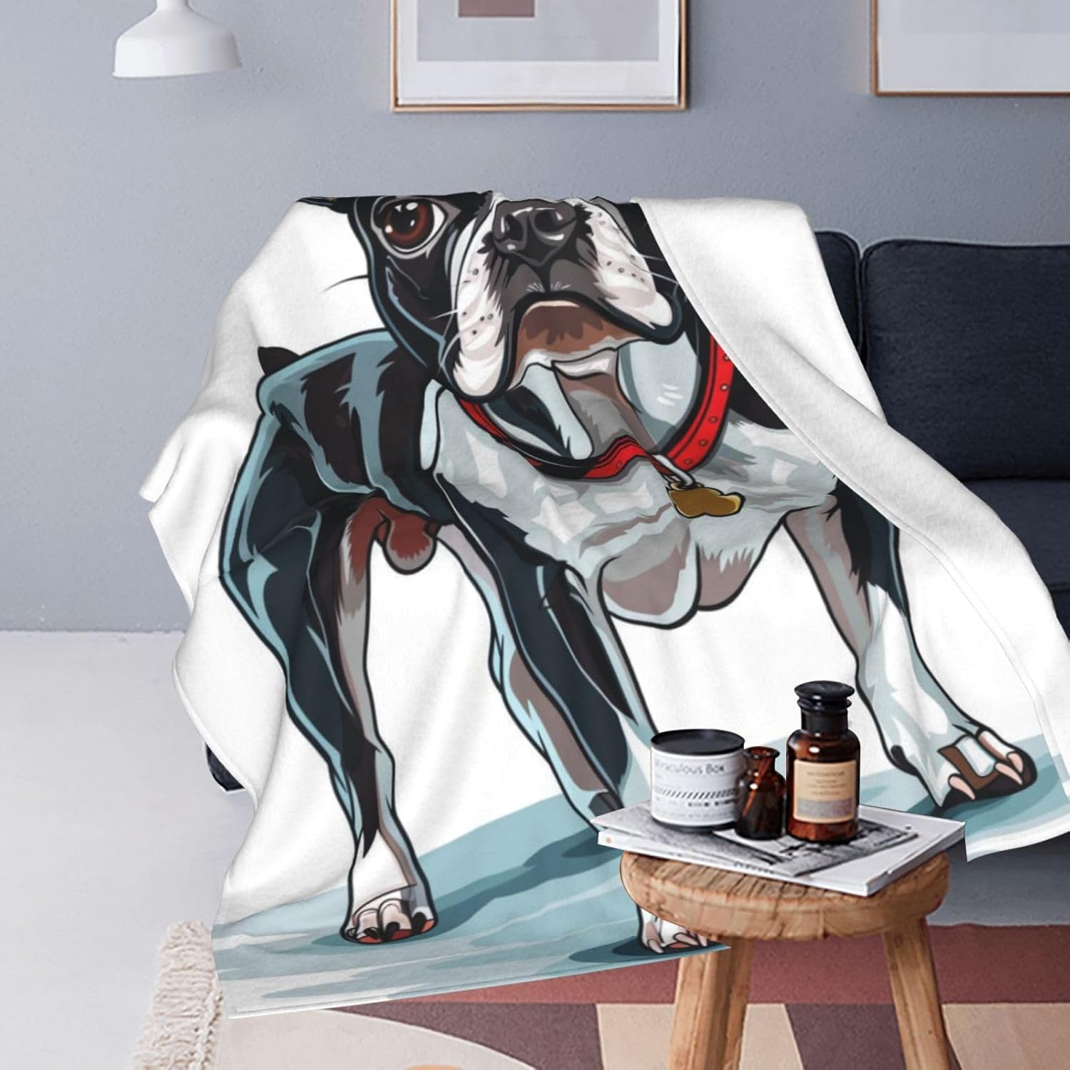 Boston Terrier Blanket for Kids Women Adults, Cute Dog Lover Throw Blankets, Soft Lightweight Fleece for Bed Sofa Home Living Room Decor, Birthday Gifts, 50x60in - Image 2