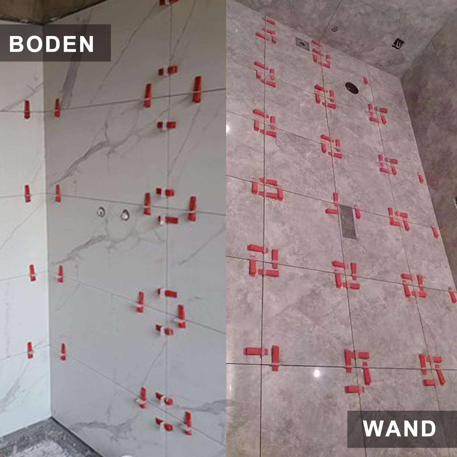 System poziomowania płytek, szerokość fugi 1,0 mm, pomoc w układaniu, system poziomowania, 1800 sztuk, pomoc w układaniu płytek, do fug, wysokość płytek 3-12 mm
