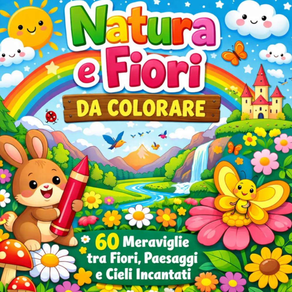 Natura e Fiori da Colorare: 60 Meraviglie tra Fiori, Paesaggi e Cieli Incantati: Album da Colorare per Bambini tra Meraviglie del Bosco, Mare e Cielo.