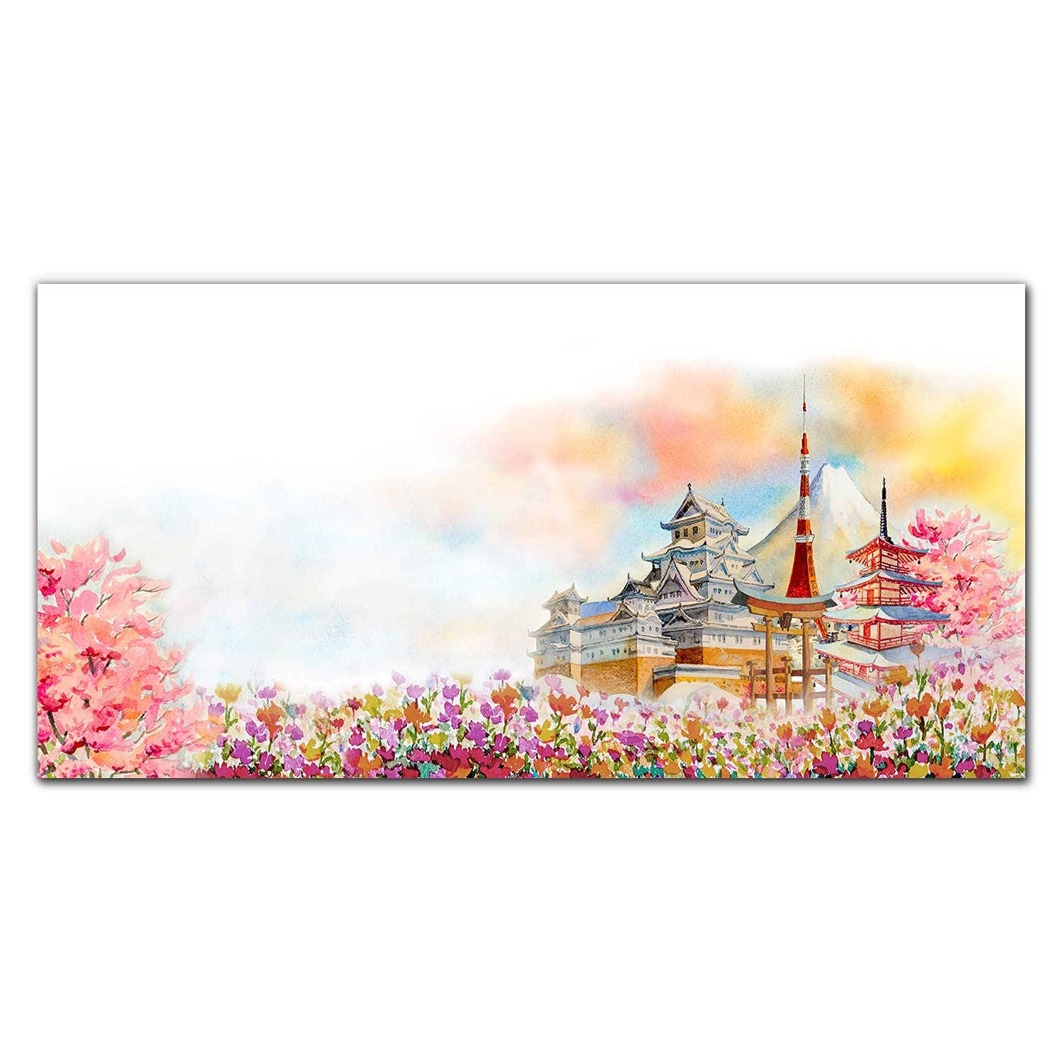 Crédence de cuisine 140x70cm en verre trempé Fleurs de château