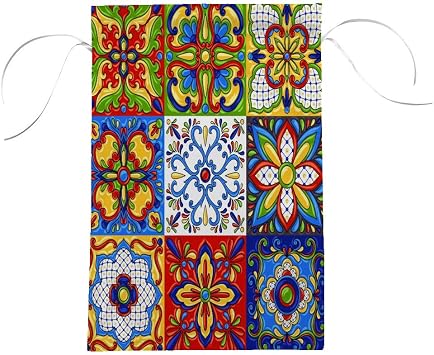 Premium Garden Flag Vertical Double Sided Outdoors Yard Outdoor Decor Weather Mexican Talavera Block Ethnic Folk Ornament Majolica Colorful Flag