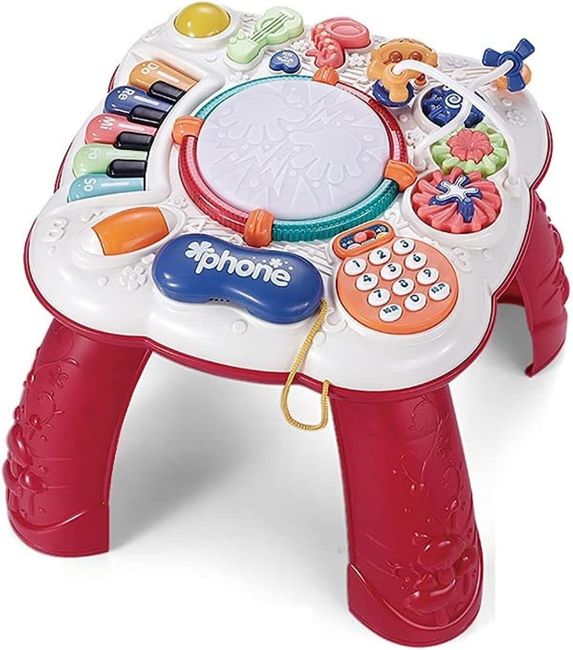 ACHAS English VersionBaby Toys Musical Learning Table for Boys  Girls, Early Education Activity Center Table for Toddles with Lights and Melodies Toys Gifts for Kids Above 3 Years Old