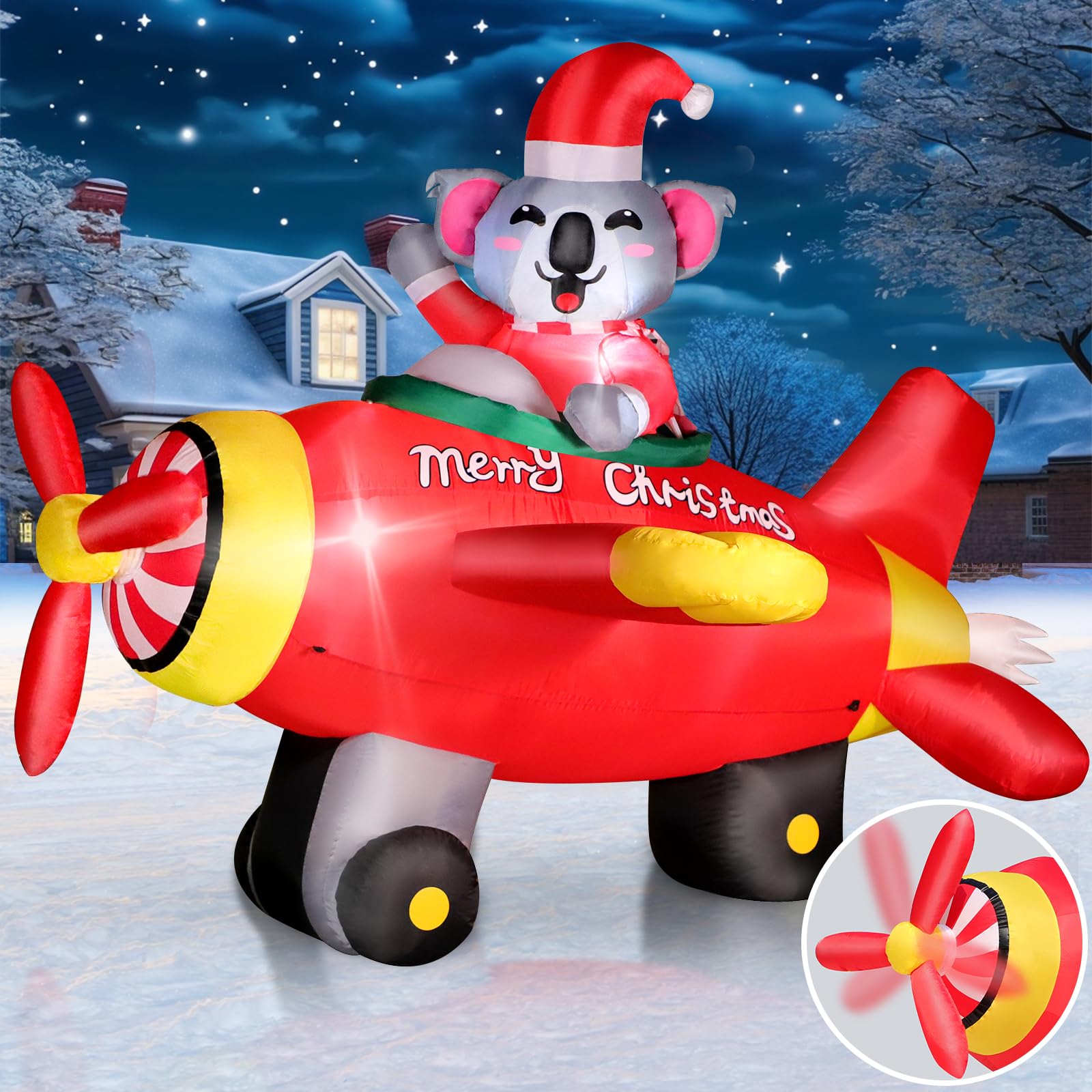 Snapklik.com : 7FT Christmas Inflatable Animated Airplane Outdoor ...