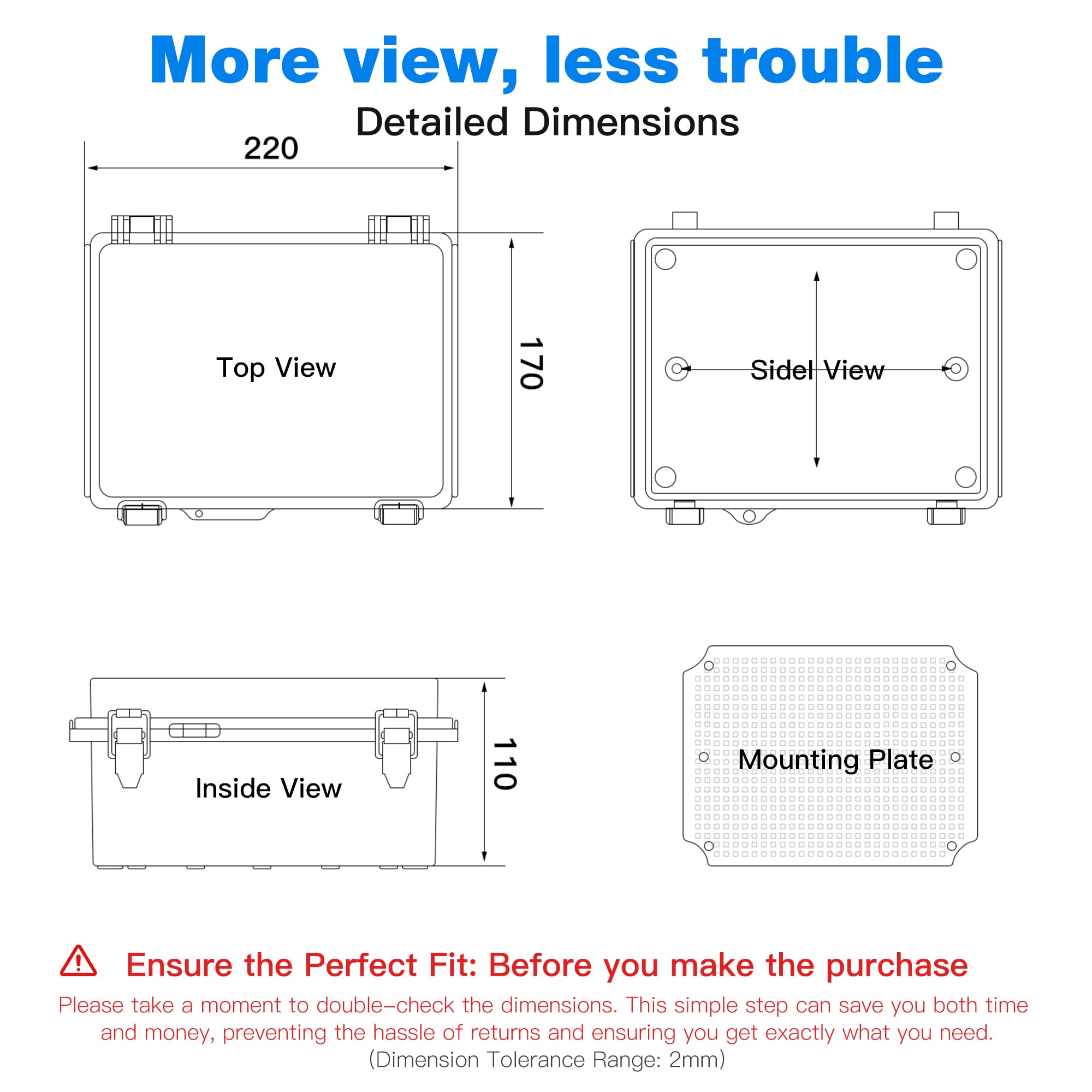 Junction Box Outdoor Waterproof Electrical Box Project IP67 ABS Enclosure — Amazon image 3