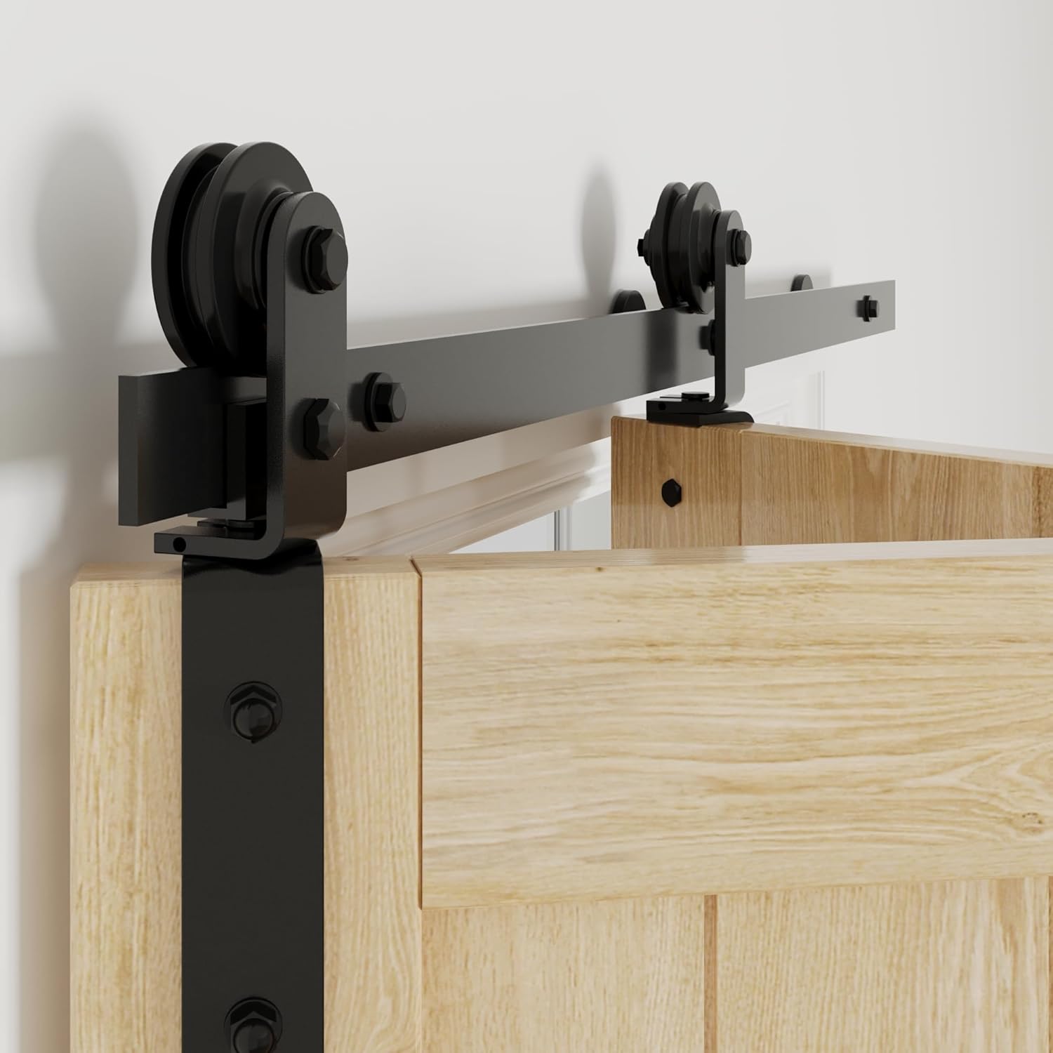 WINSOON 32" Bifold Barn Door Hardware Kit,Bi Fold Sliding Door Hardware for Double 12" Wide Doors,Folding Doors Kit with 36" Heacy Duty Track(Doors not Included) 36" track for two 16" doors