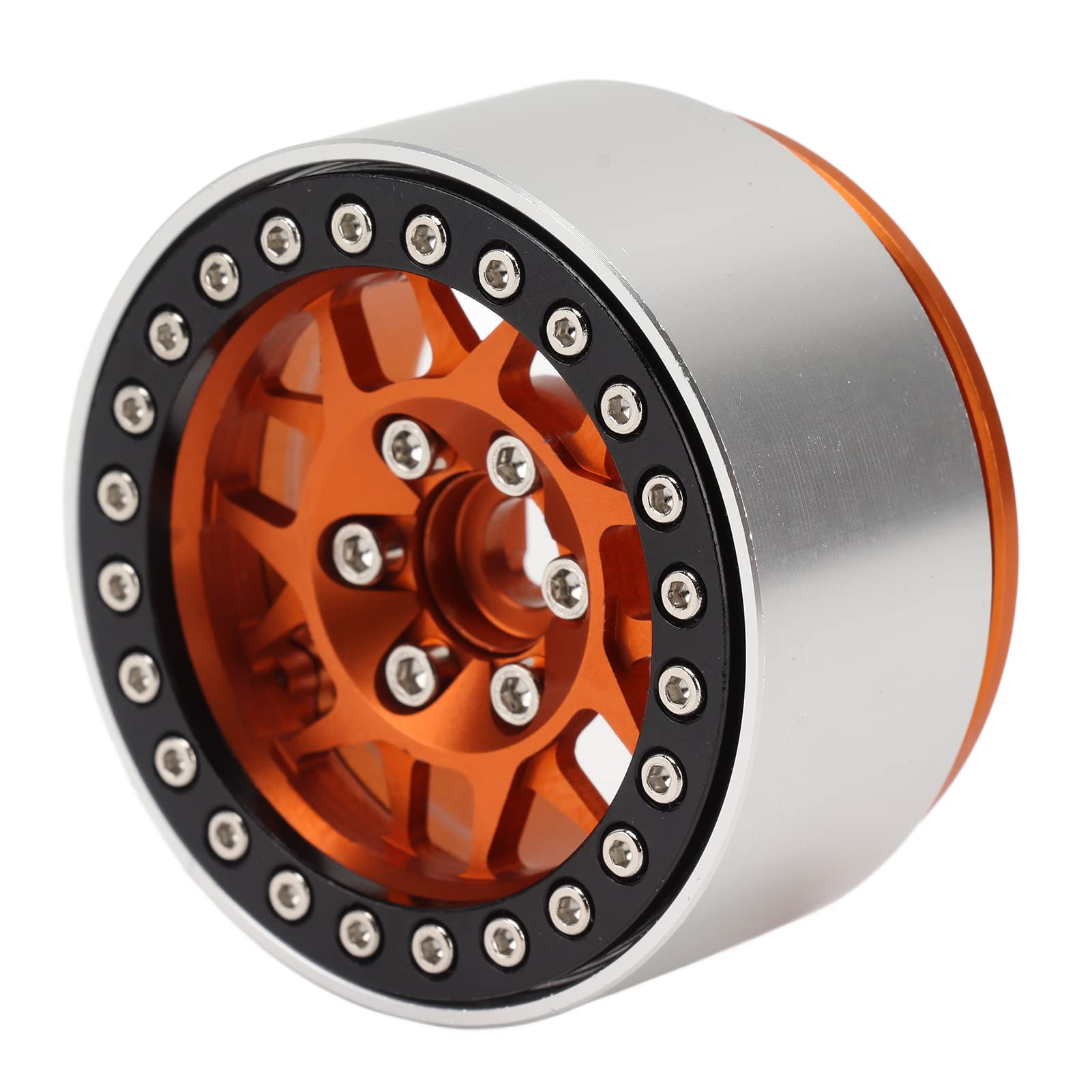 Fydun 4 szt. 1,9-calowe Felgi Aluminiowe CNC D RC - Piasta Koła Beadlock do Samochodów RC Axial SCX10, 90046, AXI 03007, MST w Skali 1/10 (ORANGE)