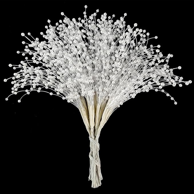 100 Pieces String Pearl Sticks Pearls for Crafts