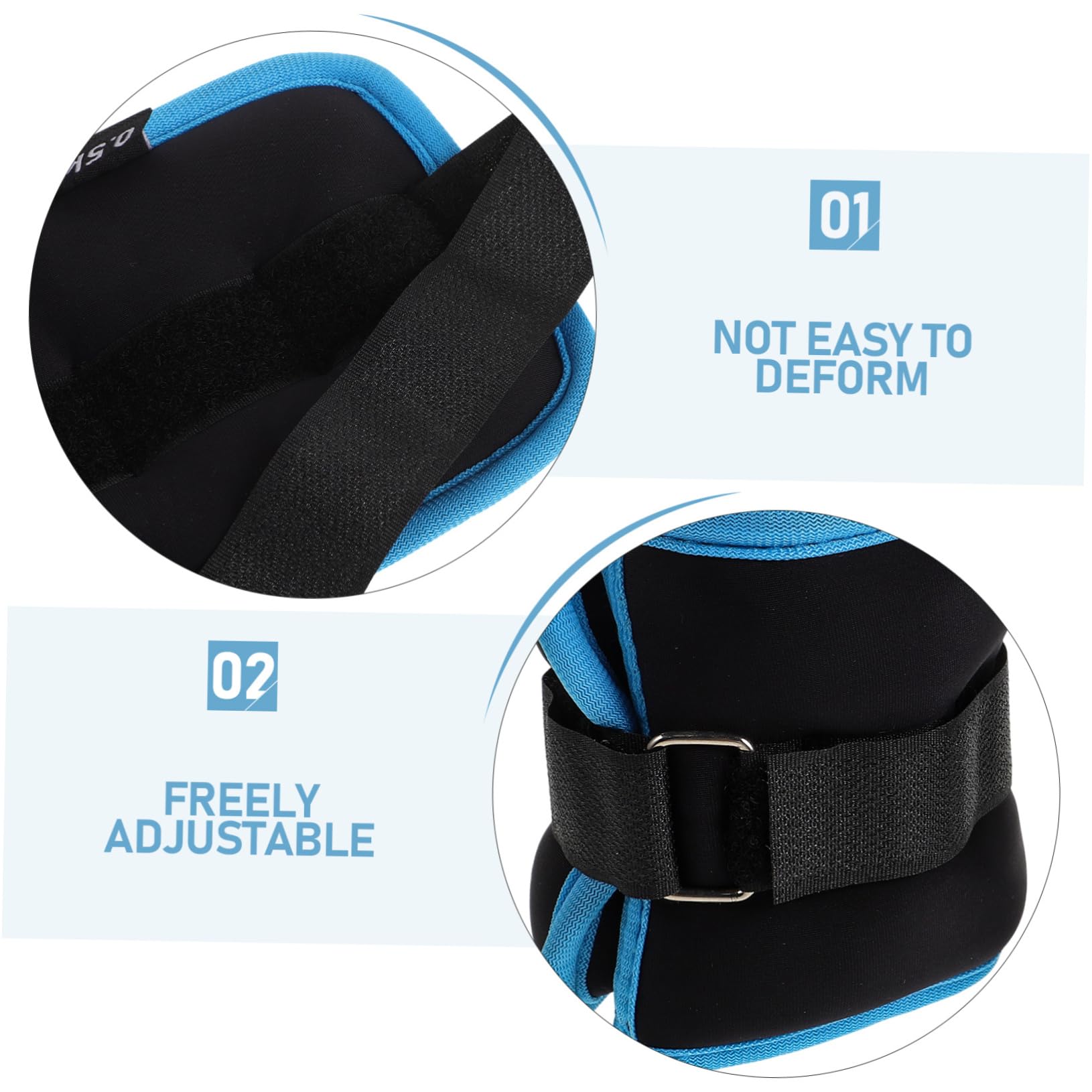Pesi Cavigliere da Fitness 0,5kg, 2 Pezzi, Neoprene e Sabbia di Ferro, per Allenamento a Casa e Jogging Pesetti Polsi