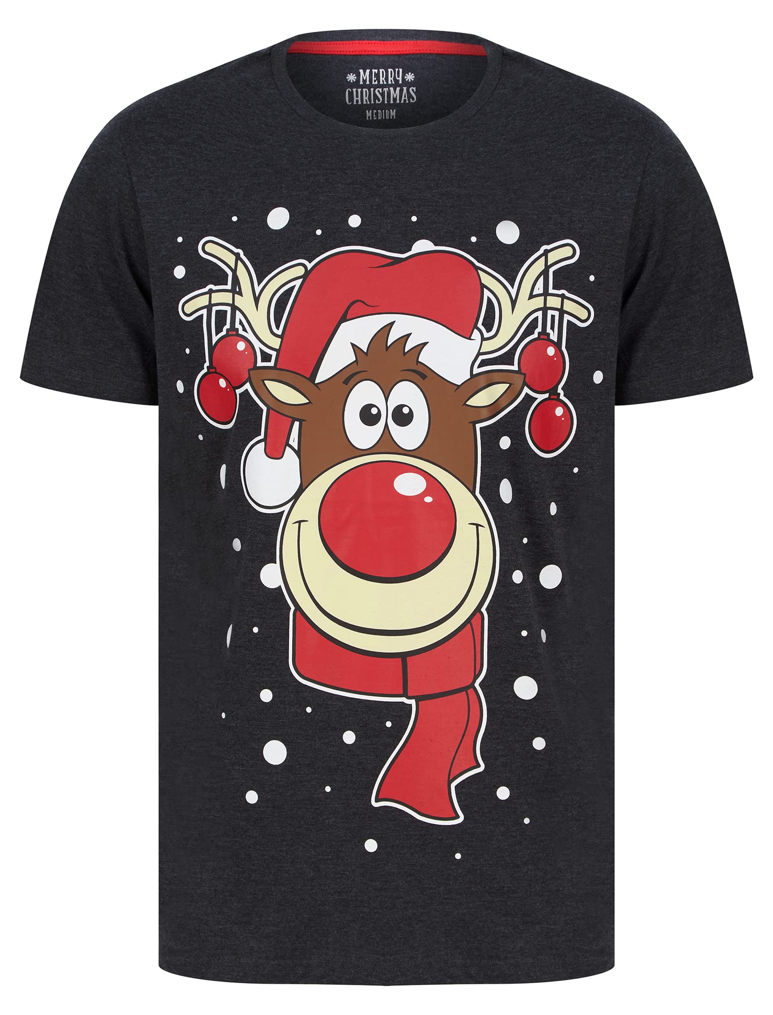 Tokyo Laundry Men's Rudolph Snowflake Motif Novelty Cotton Christmas T-Shirt