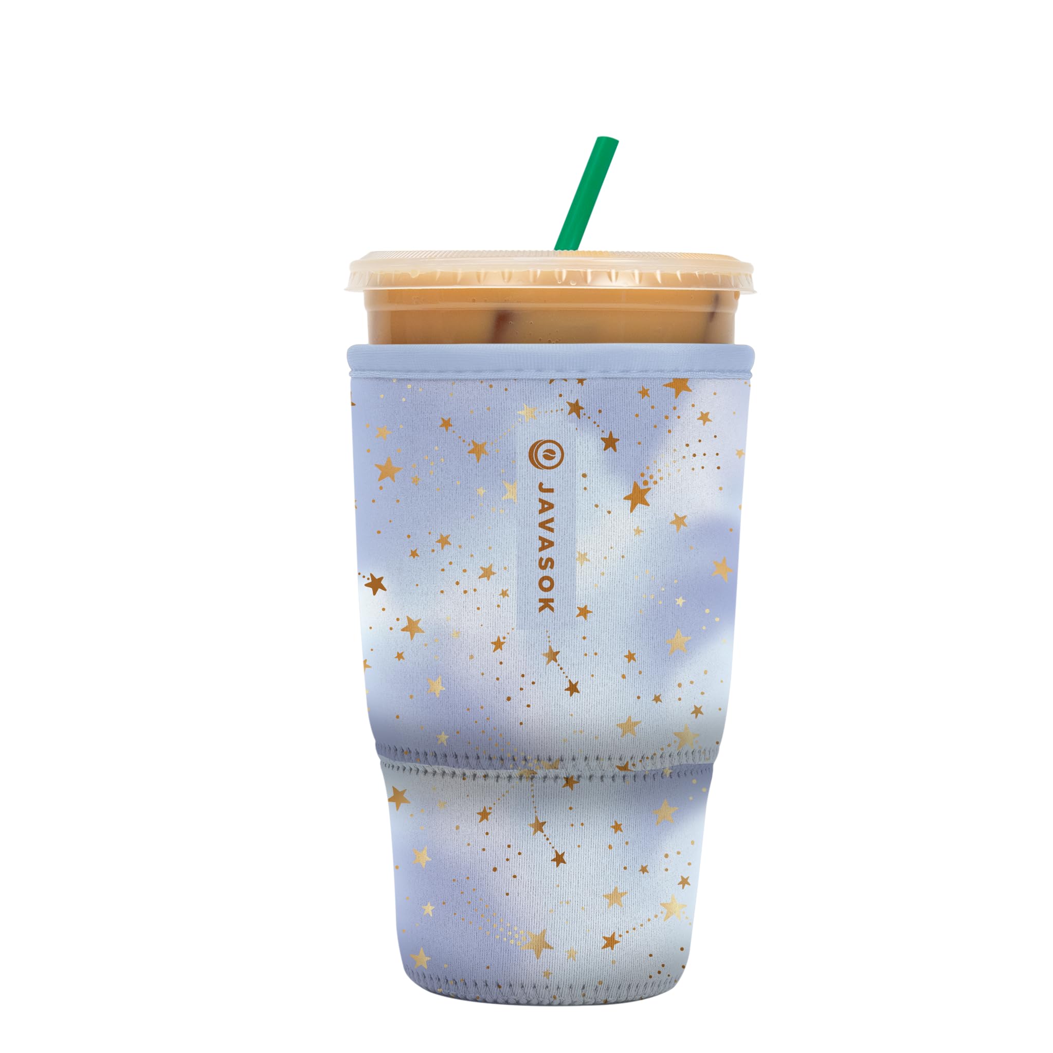 Sok It JavaSok Iced Coffee &amp; Cold Soda Insulated Neoprene Cup Sleeve (Cosmic Glitter, Large: 30-32oz)