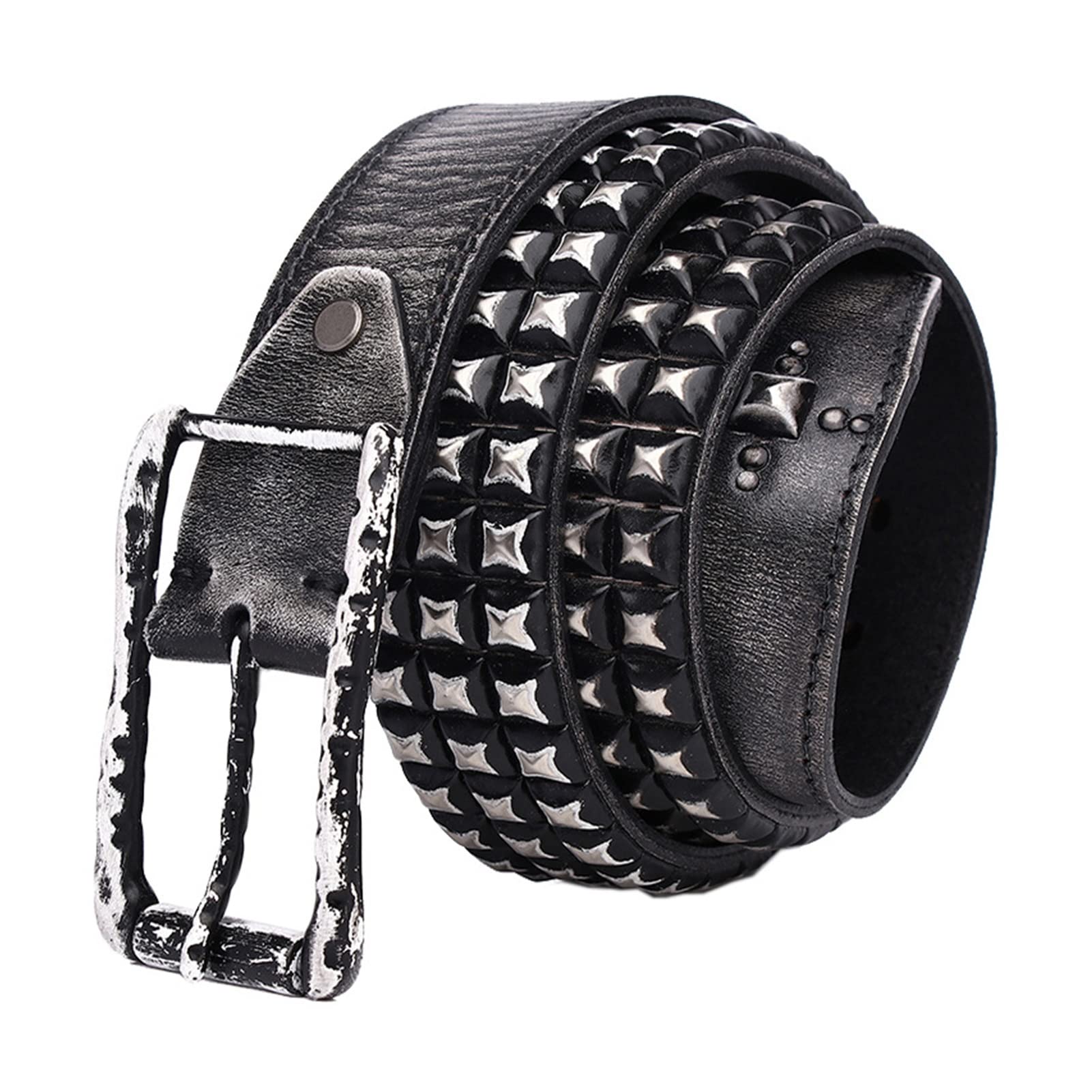 Cinture da Uomo, Cintura di Rivetti Unisex for Uomini e Donne, personalità alla Moda, Cintura in Pelle Scamosciata in Pelle Scamosciata, Cinghia Decorativa Americana