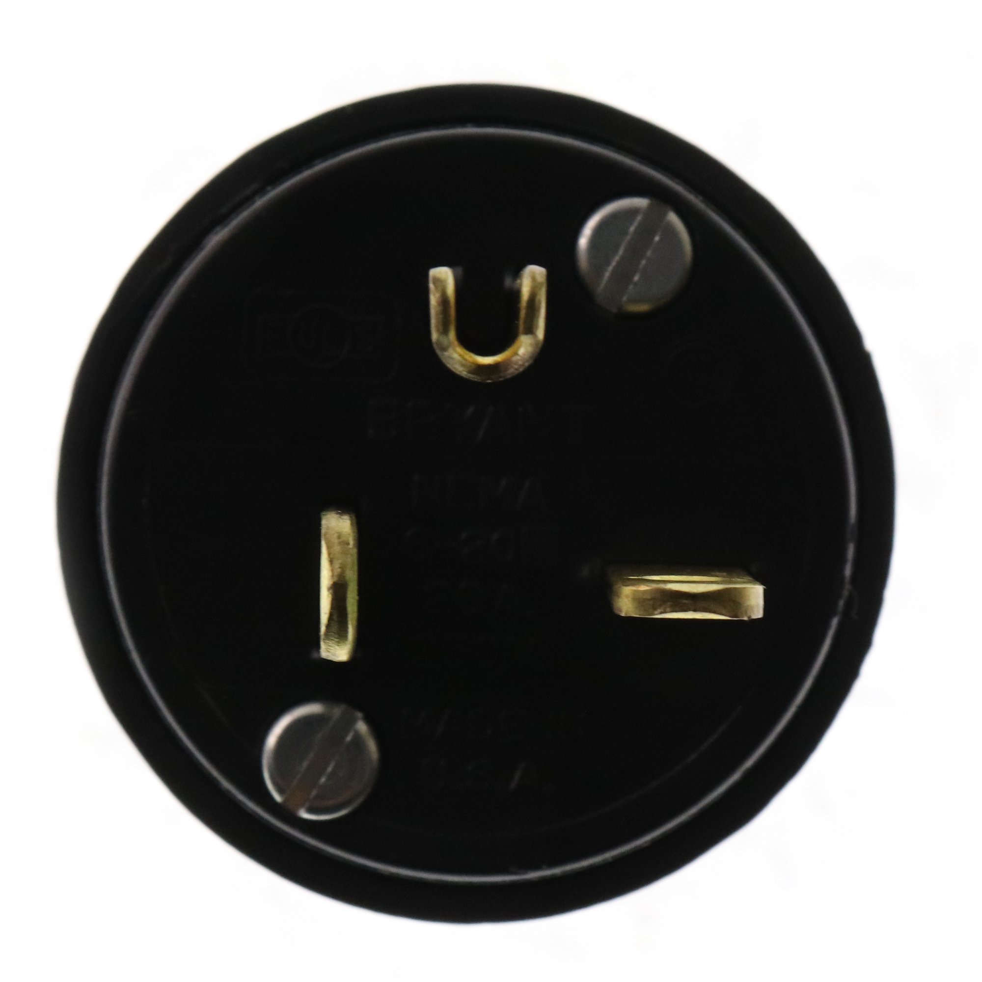 Bryant 5464BZ Straight Blade Plug, Solid Black, 20A, 250V, NEMA 6