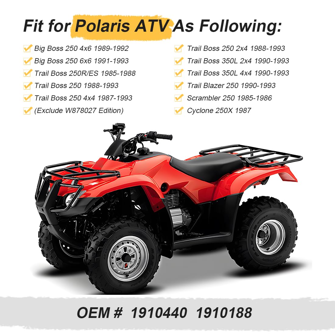 Tylna tarcza hamulcowa pasująca do Polaris Big Boss 250 4x6 6x6 Trail Boss 250 350L 2x4 4x4 Trail Blazer Scrambler 250 Cyclone 250X 1985-1993 1910087 1910021