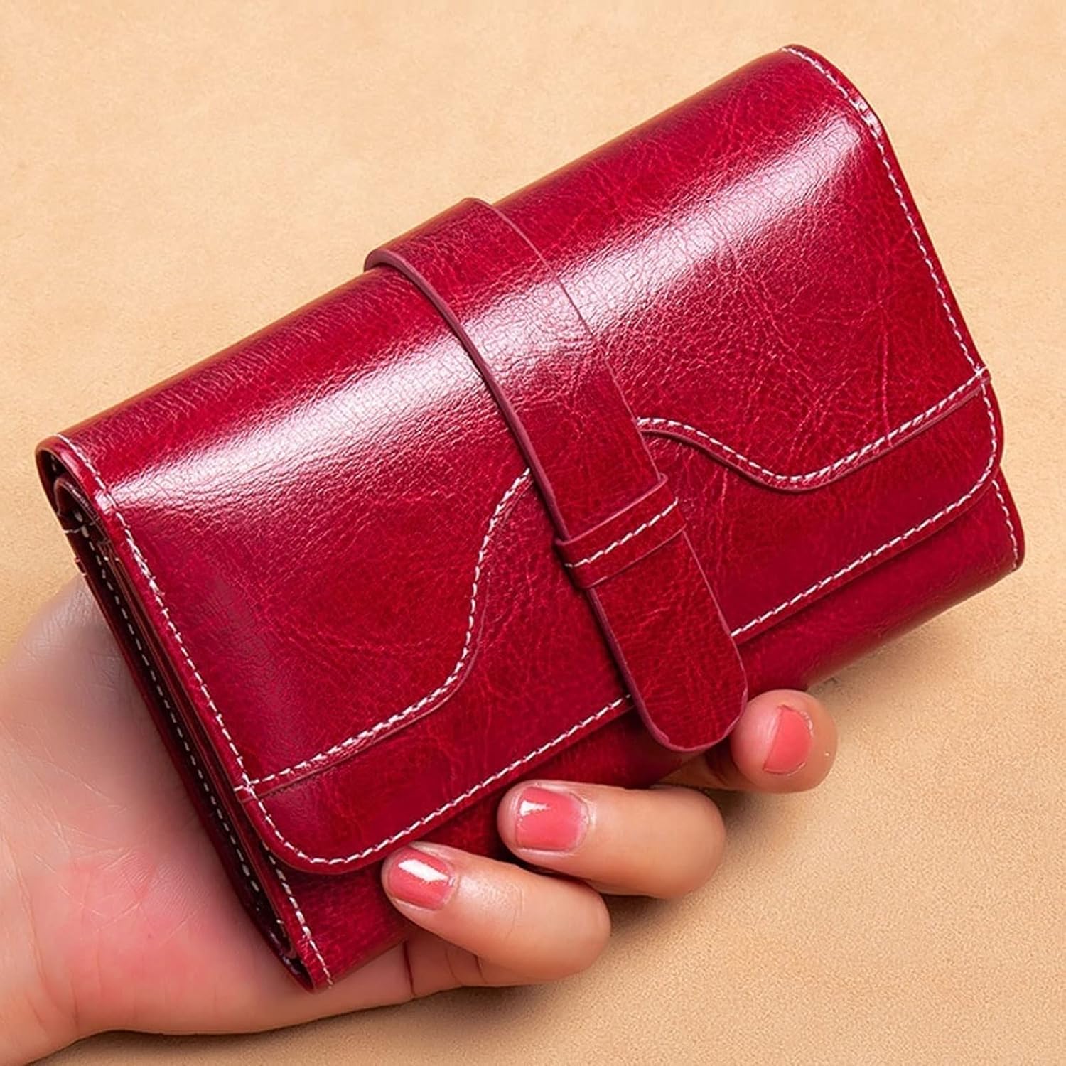Purses for Women Genuine Leather Wallet Female Designer Card Holder Ladies Clutch Coin Purse