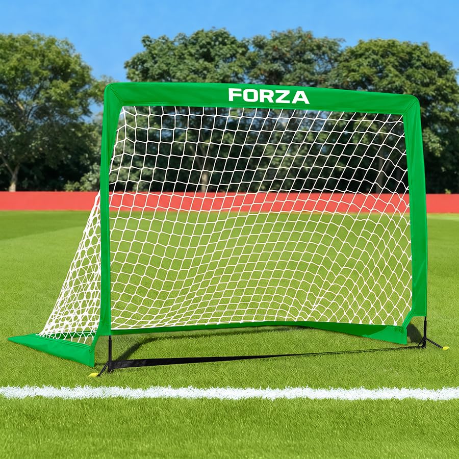 FORZA Square Pop-Up Football Goal [6 Sizes] (Green, 5ft x 3.5ft, Single Goal)