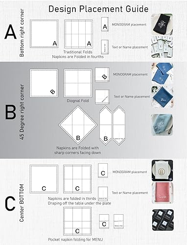 Miniatura 3 de Personalized Napkins Embroidered Any Text Monogram Design Add a Name, premium quality napkins with embroidery, great gift monogrammed napkin for