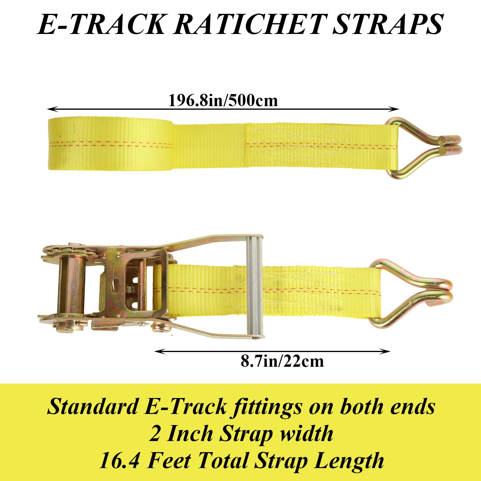 Ratchet Straps Heavy Duty 1" X 15' - 3,000 Lbs Break Strength Tie Down Straps With