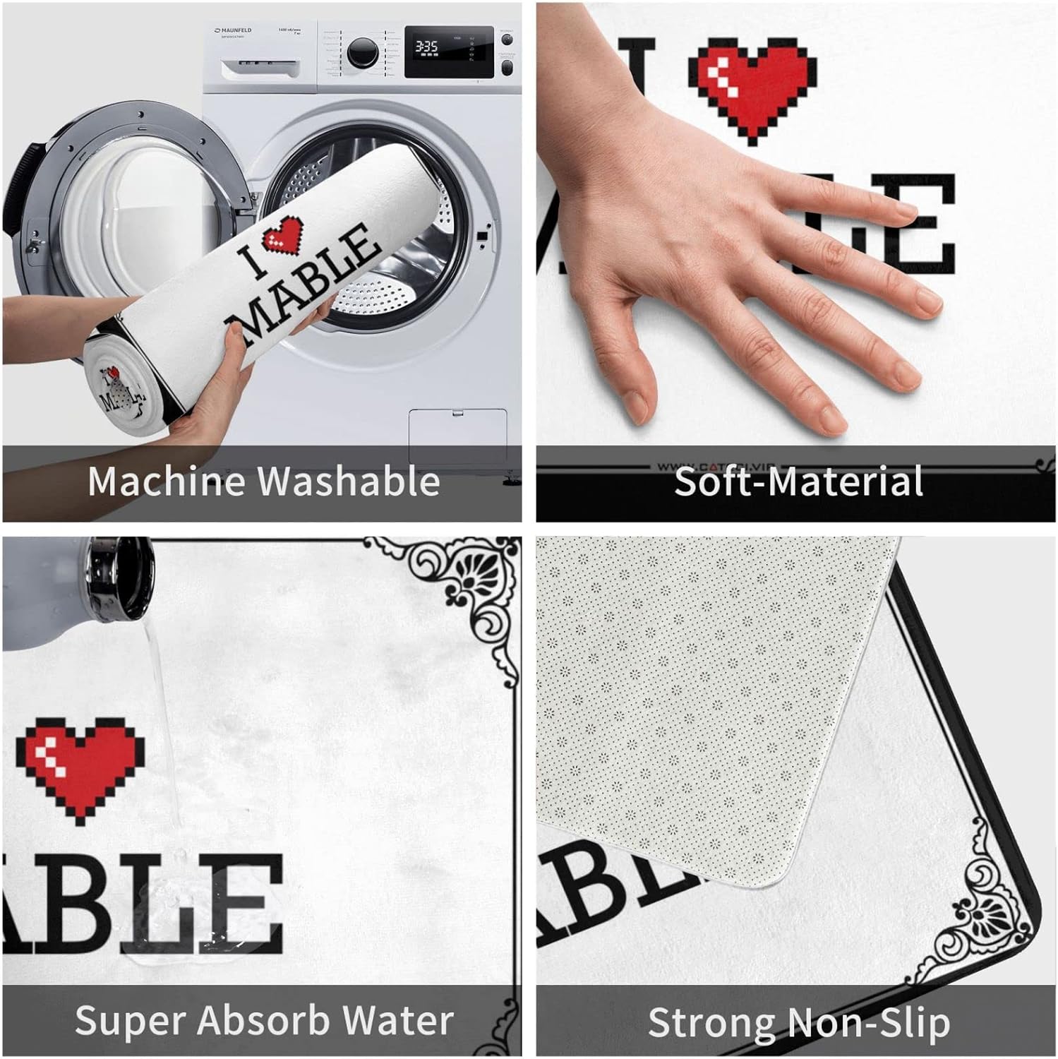Outdoor Bar Accessories Decor I Love Mable Doormat Welcome Mat Classroom Interesting Entry Doormat (Color : Colour, Size : 65X90CM)