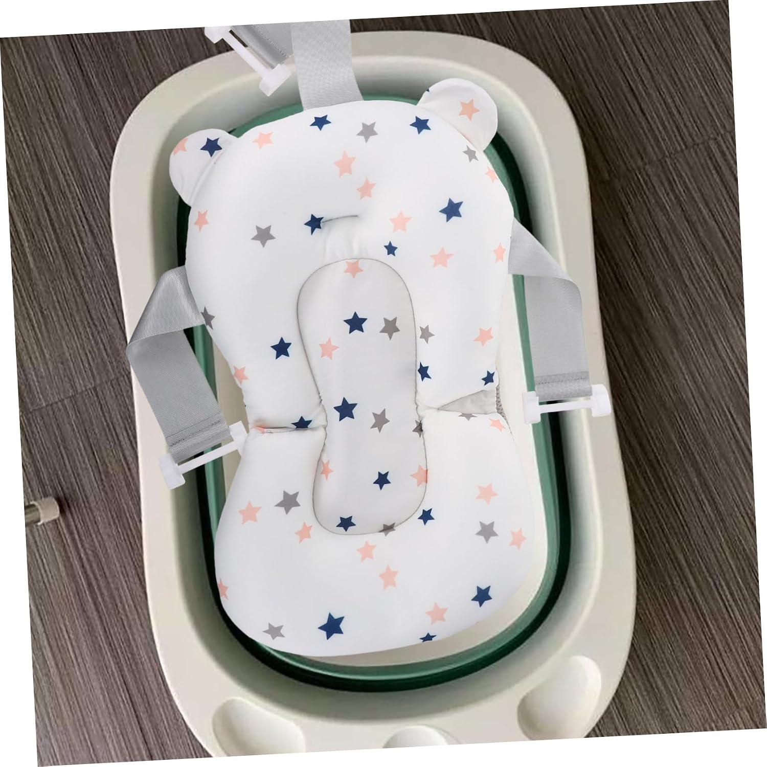 Generic Bath Cradle Floating Seat Support Pad Soft Non-Odor Star Pattern Bath Cushion for Newborn Safety Portable Shower Support Seat