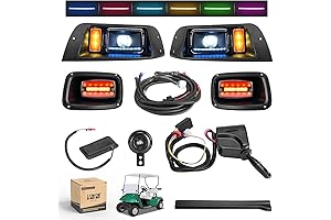 10L0L Deluxe Golf Cart EZGO TXT Light Kit w/ RGB Daytime Running Lights