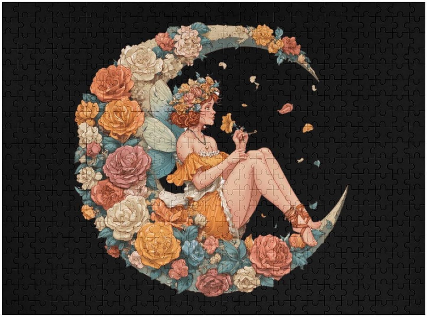 Flower Fairy Puzzles for Adults 500 PCS Wooden Jigsaw Puzzle Wall Decor Christmas