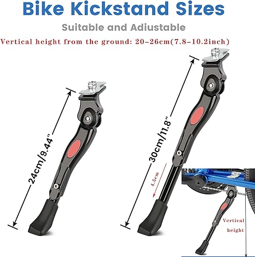 Miniatura 5 de VECKUSON Soporte para bicicleta de niños, soporte central para bicicletas de 16, 18, 20, 22 pulgadas, soportes ajustables de aleación de aluminio