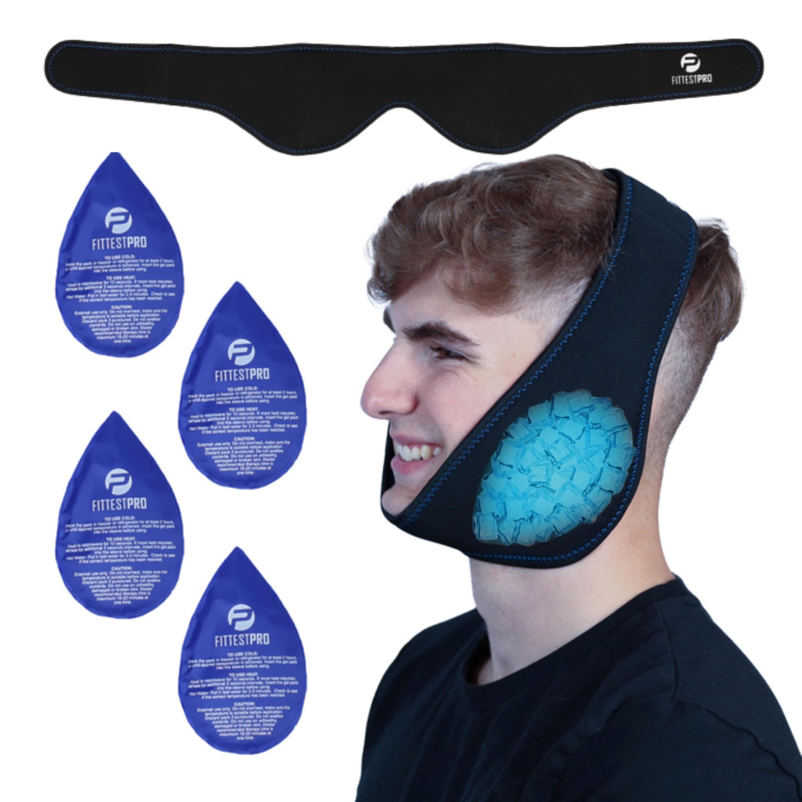 Amazon.com: Fittest Pro Wisdom Teeth Ice Pack Head Wrap Jaw Ice
