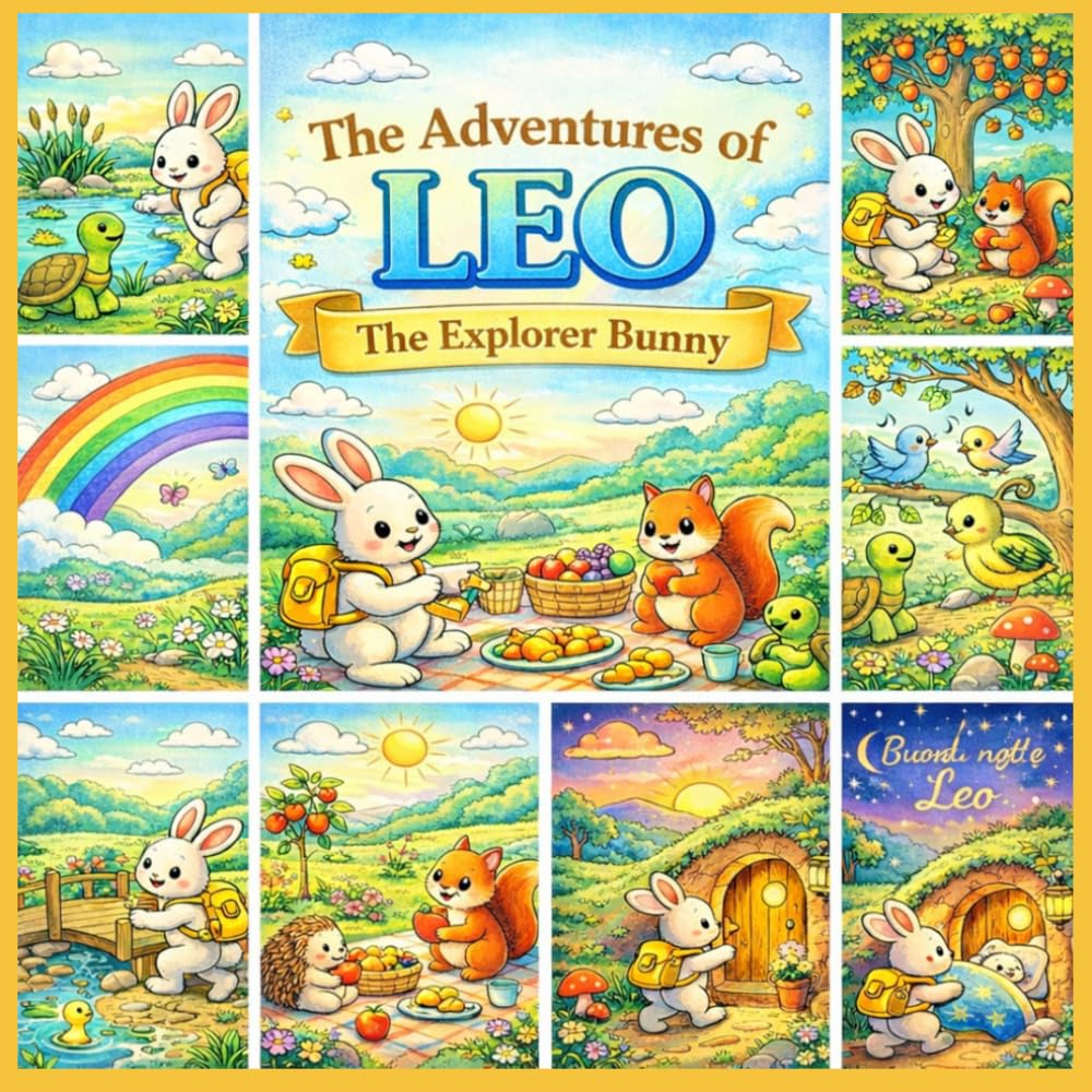 Leo the Explorer Bunny: A Cute Story & Coloring Book for Kids Ages 2–8 (Fun and Easy Coloring + Short Stories) (Little Adventures to Color)