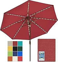 Vista 16 de EliteShade USA - Sombrilla solar de 9 pies / 2.74 metros, de 3 niveles, con 10 años sin decoloración, 80 luces LED para patio, mesa al aire libre