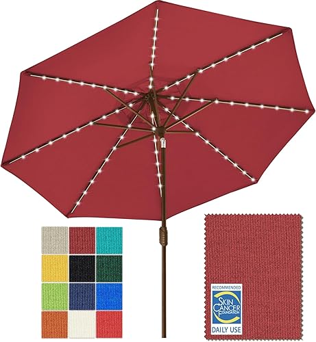 Miniatura 16 de EliteShade USA - Sombrilla solar de 9 pies / 2.74 metros, de 3 niveles, con 10 años sin decoloración, 80 luces LED para patio, mesa al aire libre