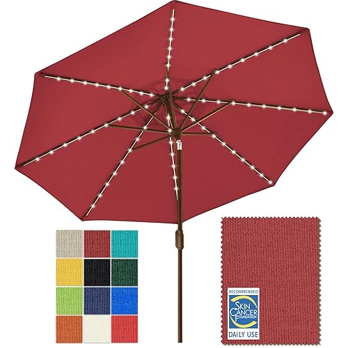 EliteShade USA 10-Year-Non-Fading 9ft Market Patio Umbrella, Commercial Grade Table
