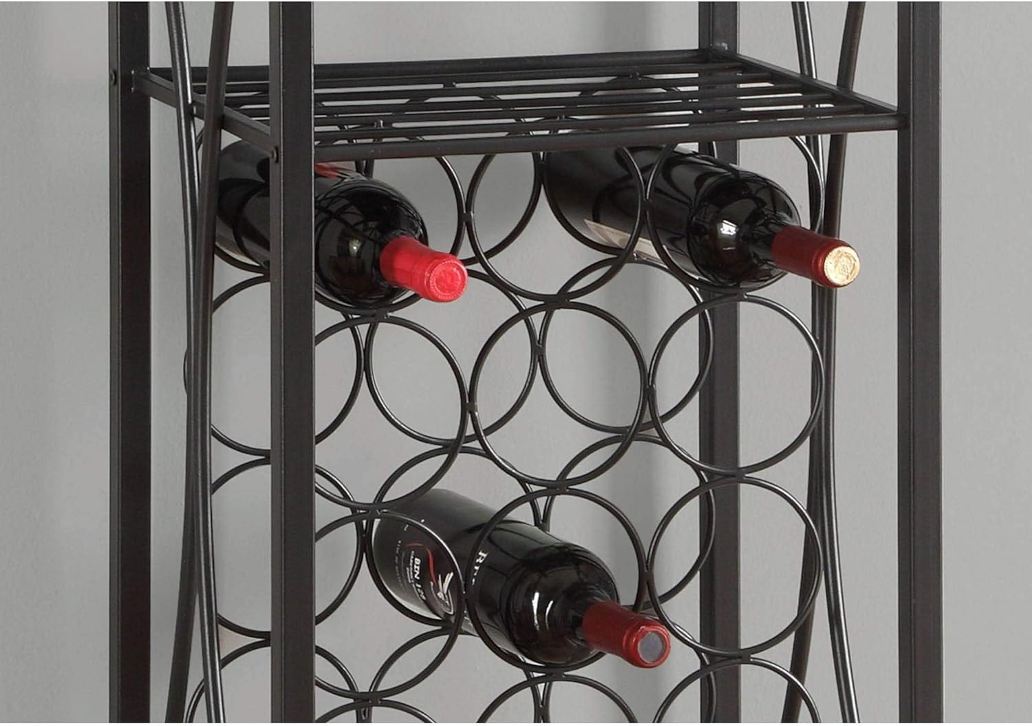 Monarch Specialties I 3347 Home Bar, Wine Rack, Metal, Black, Black, Transitional
