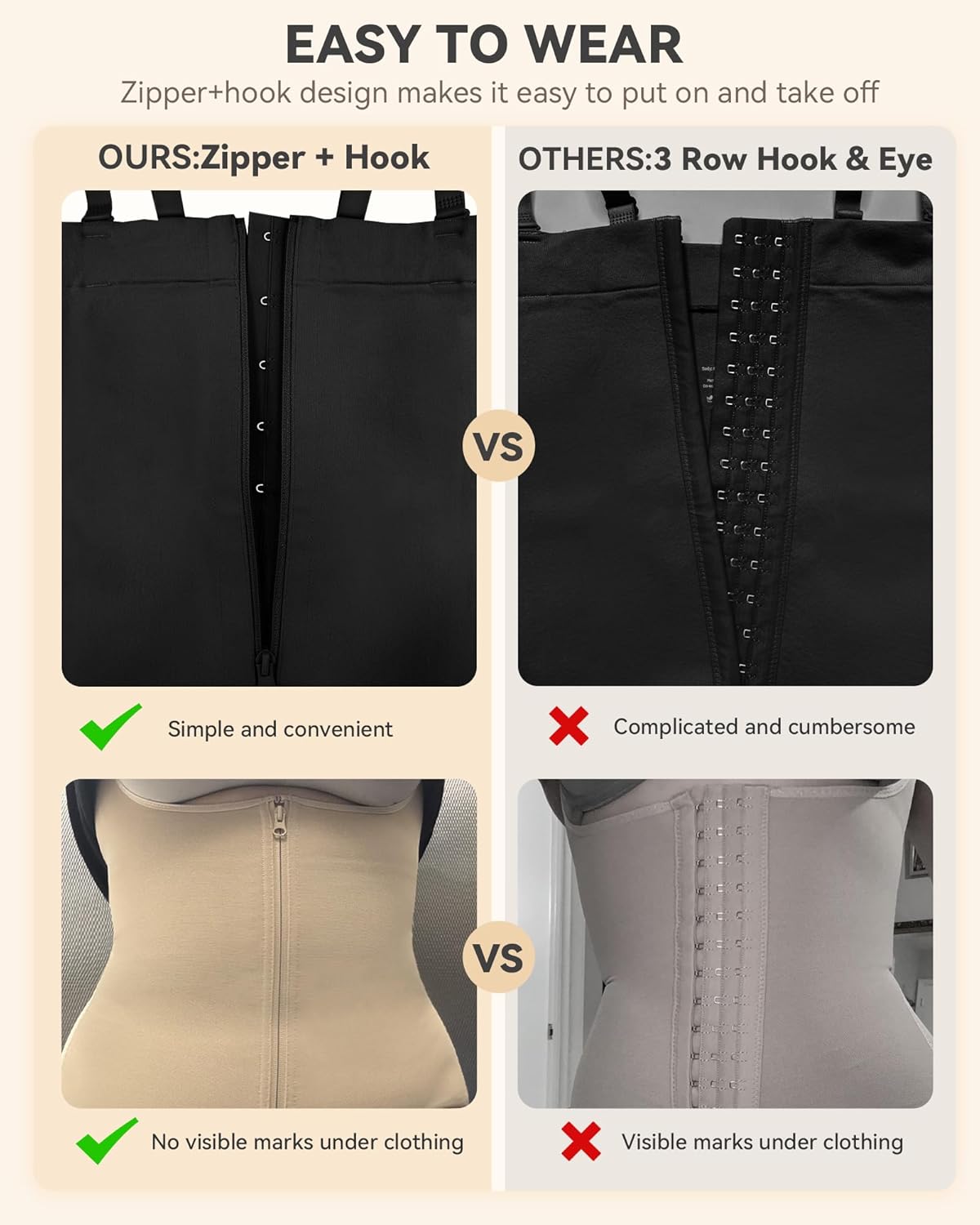 SHAPSHE Fajas Colombianas Moldeadoras Stage 2 High Compression Body Shaper Seamless Butt Lifting Shapewear with Zipper - Image 3