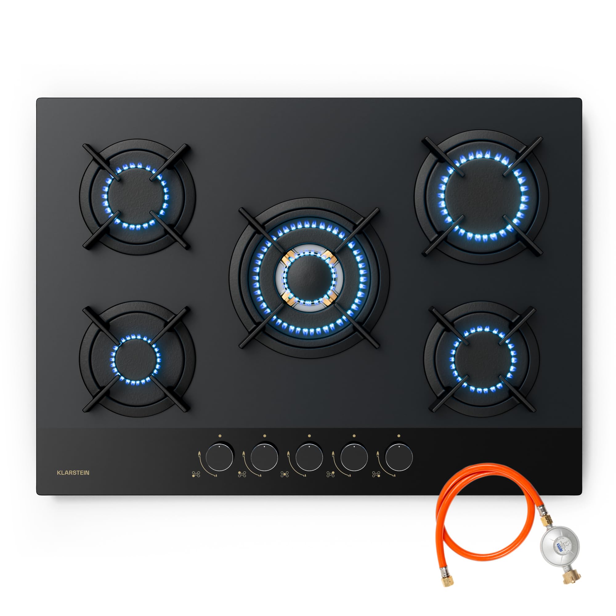 Klarstein Gas Cooker, 2-Burner Built-In Hob, 4200W Stainless Steel & Glass Top, LPG Wok Burner for Kitchen & Campervan — view 12