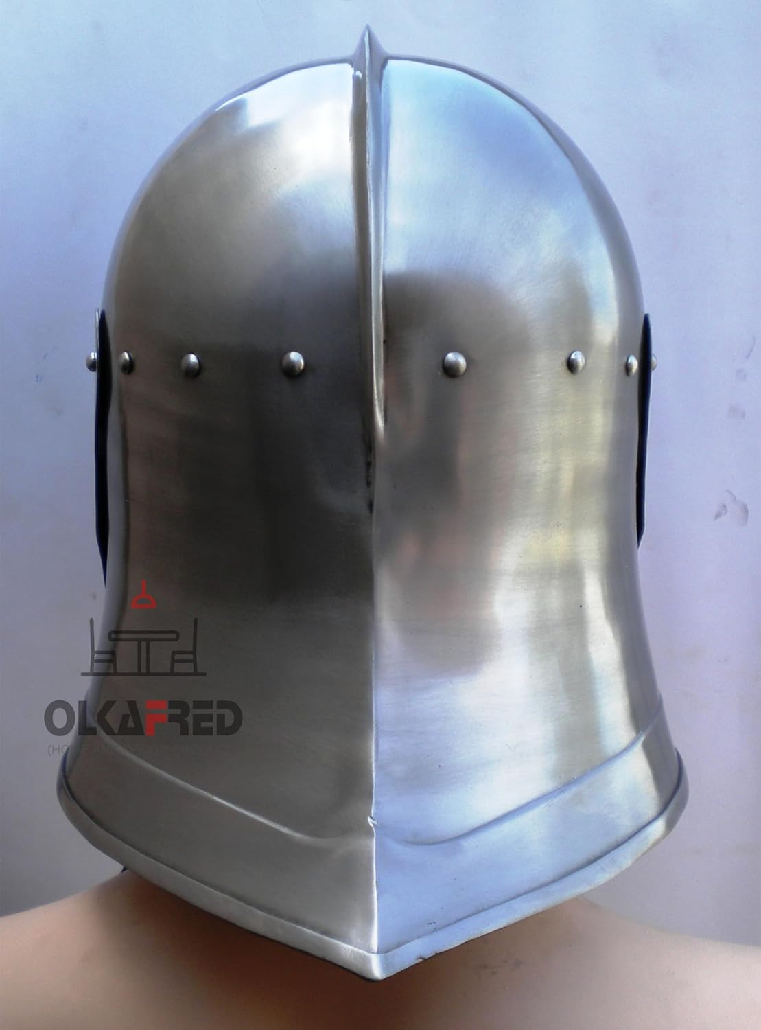 German Sallet Cosplay Armor Viking Crusader Helmet Larp Reenactment Costume With Padded Arming Cap