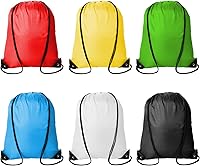 Kuhome 6 Pack Drawstring Backpacks - Durable Polyester Cinch Bags for Gym, Travel, Party, Sports - 6 Colors Bulk String Packs